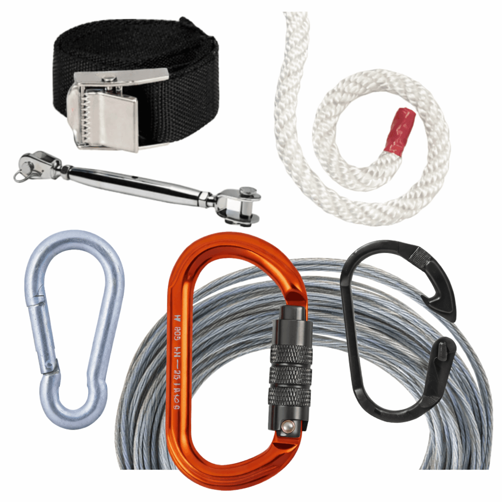 Tillbehör och infästning för skyddsnät